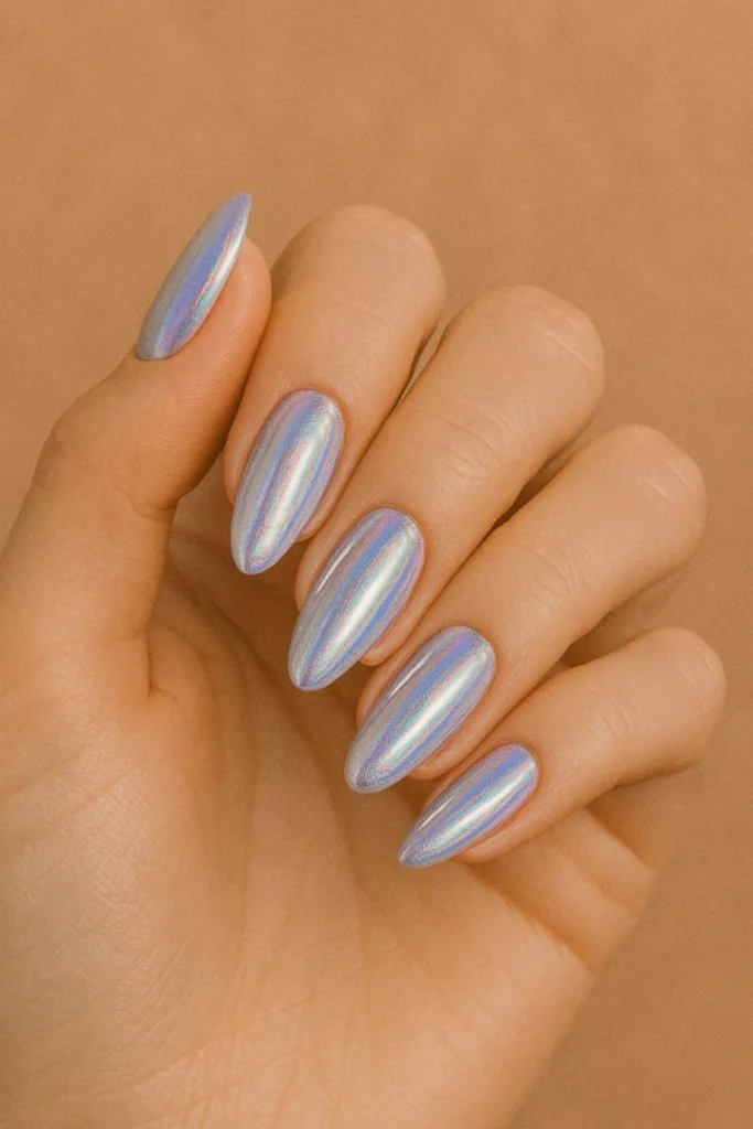 Winter Chrome Nails