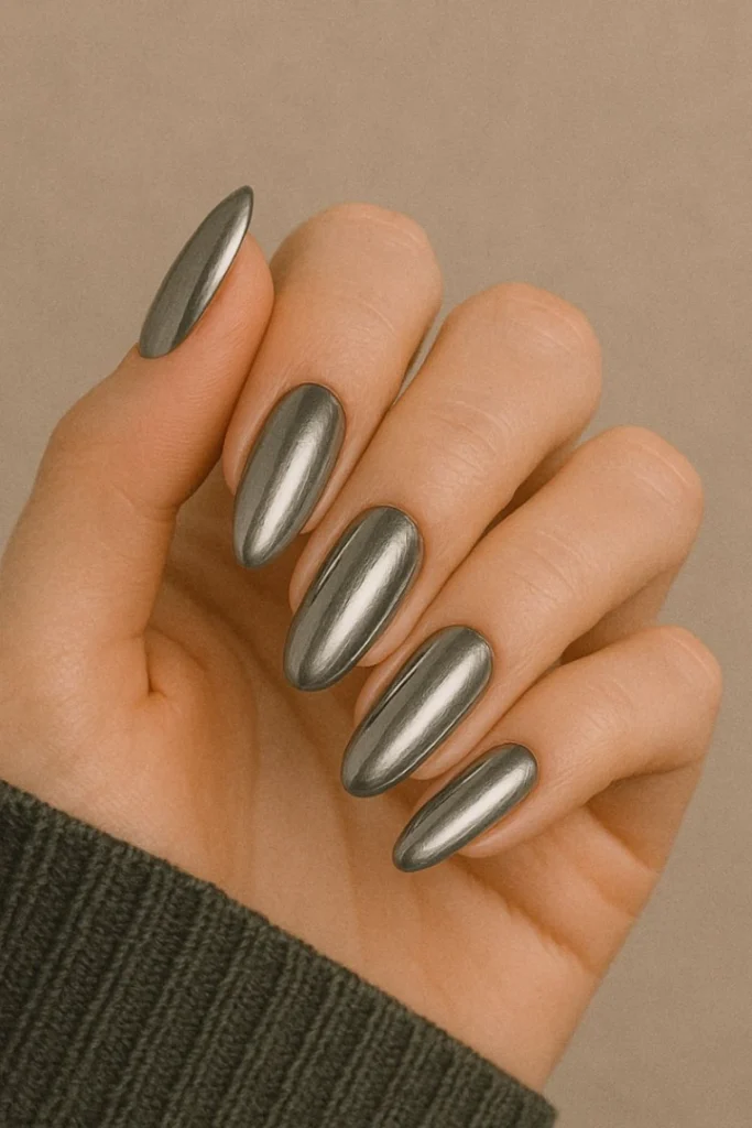 Winter Chrome Nails