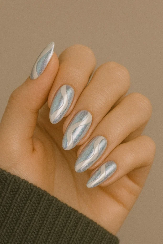 Winter Chrome Nails