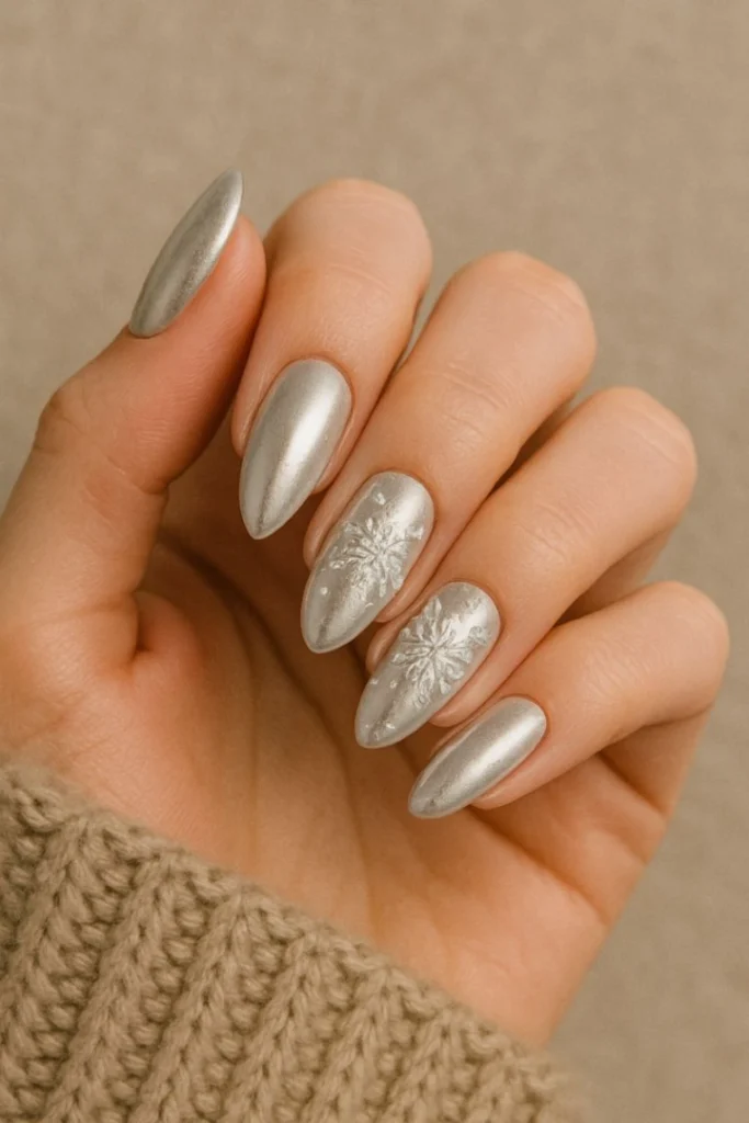 Winter Chrome Nails