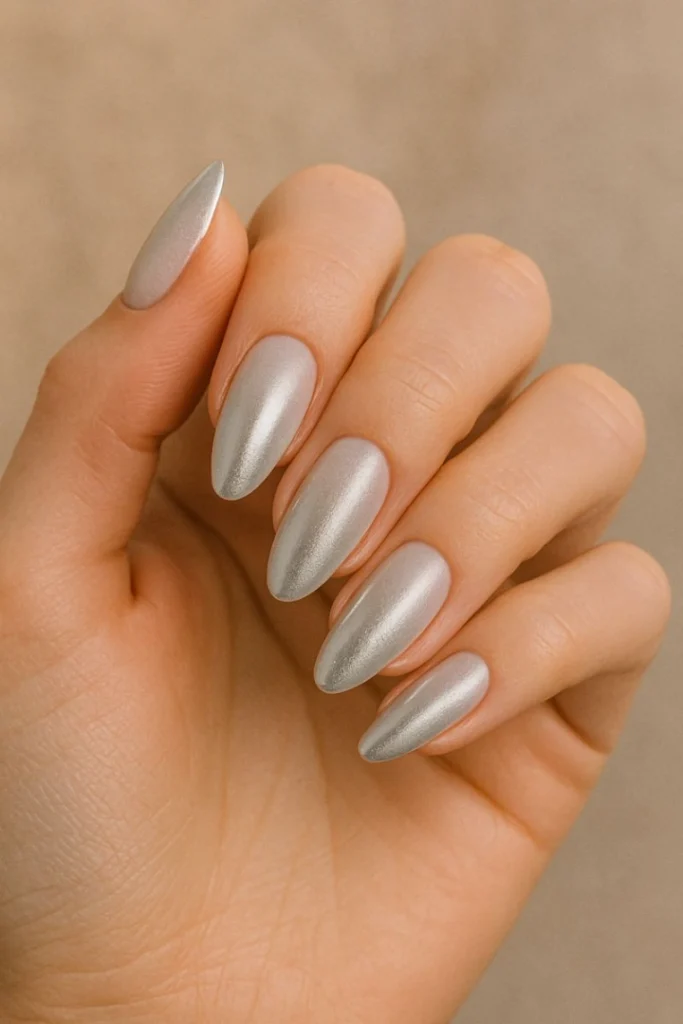 Winter Chrome Nails