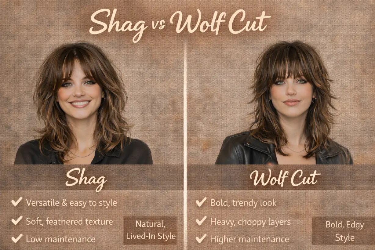 Wolf Cut vs shag cut