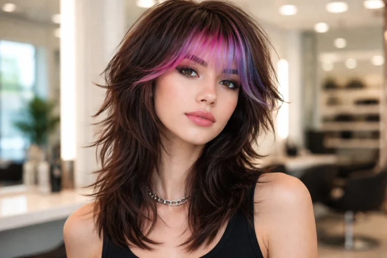 Wolf Cut Ideas with Colored Bangs