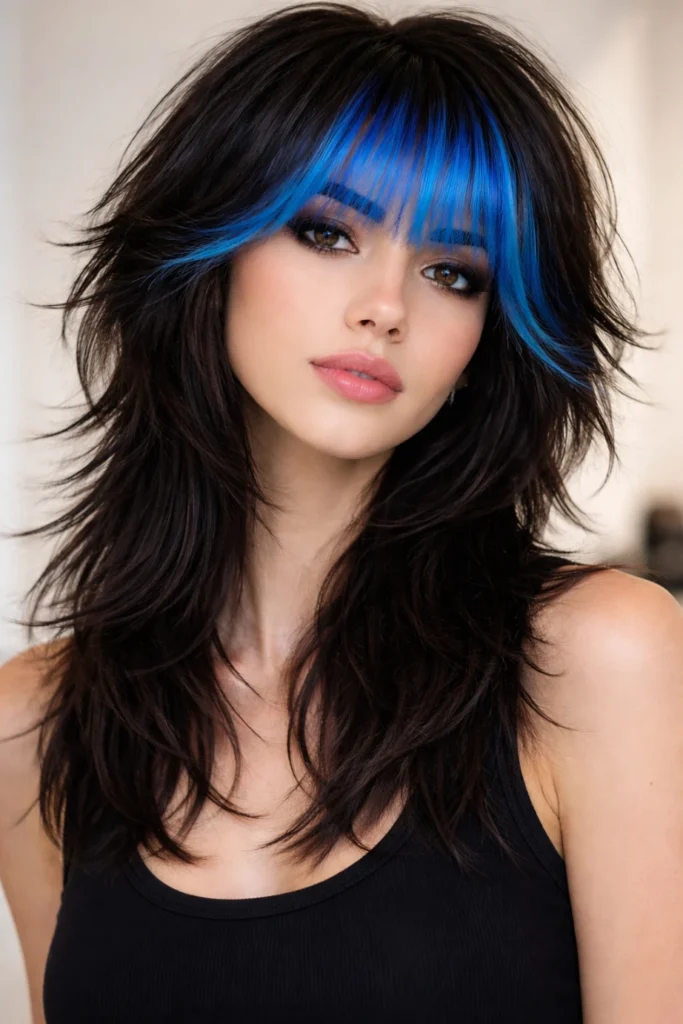 Wolf Cut Ideas with Colored Bangs