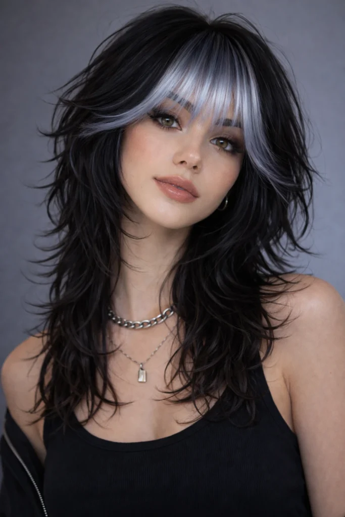 Wolf Cut Ideas with Colored Bangs