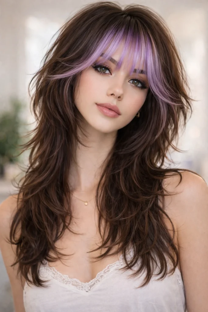 Wolf Cut Ideas with Colored Bangs