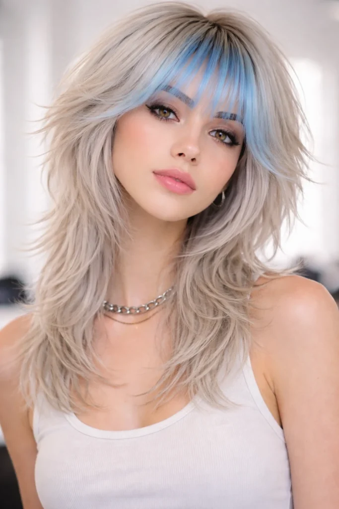 Wolf Cut Ideas with Colored Bangs